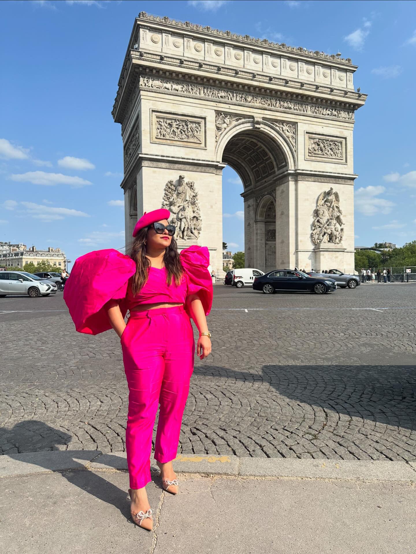 Hot Pink Sleeves Co-ord Set