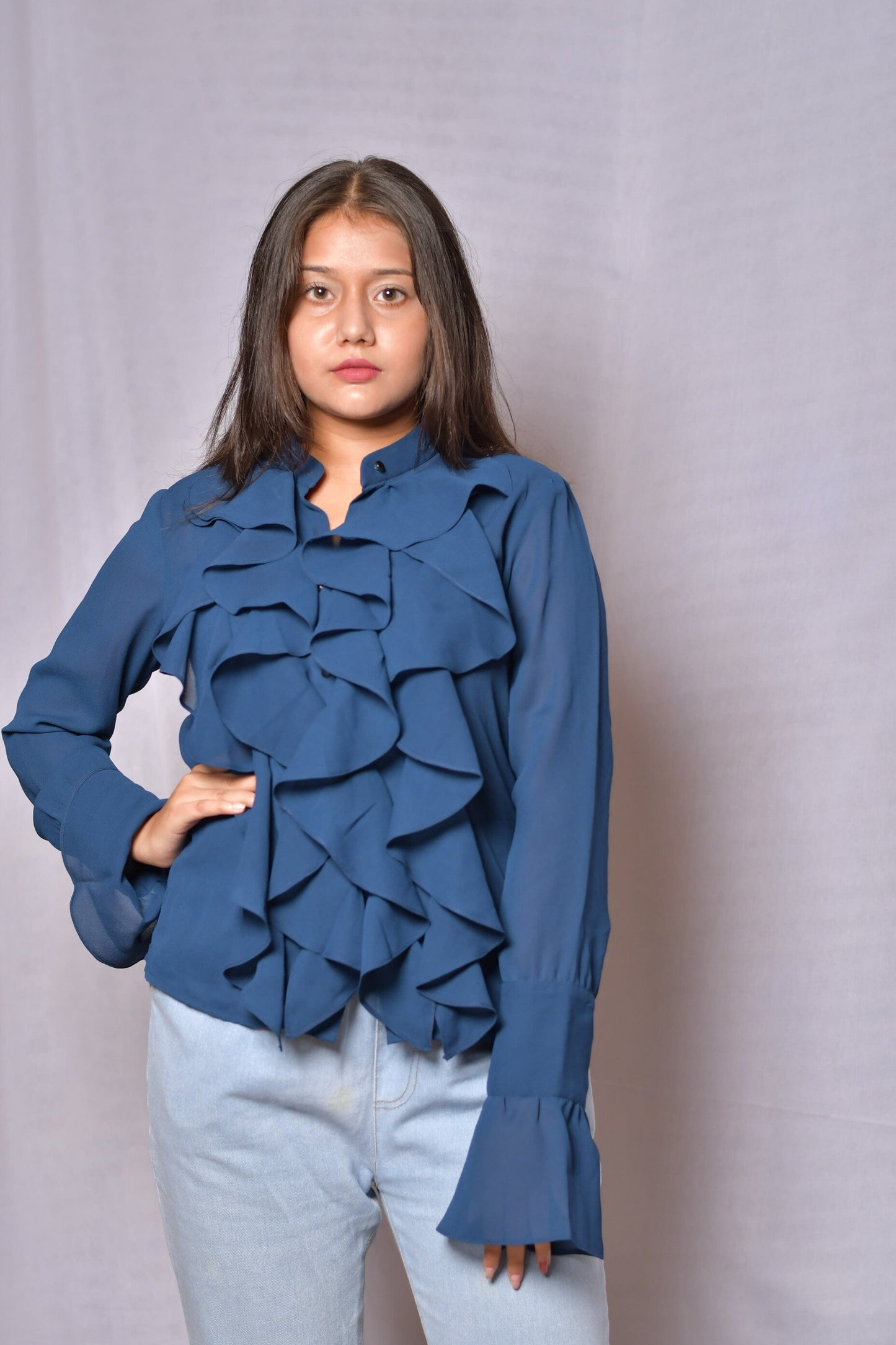 Georgette Ruffle Top