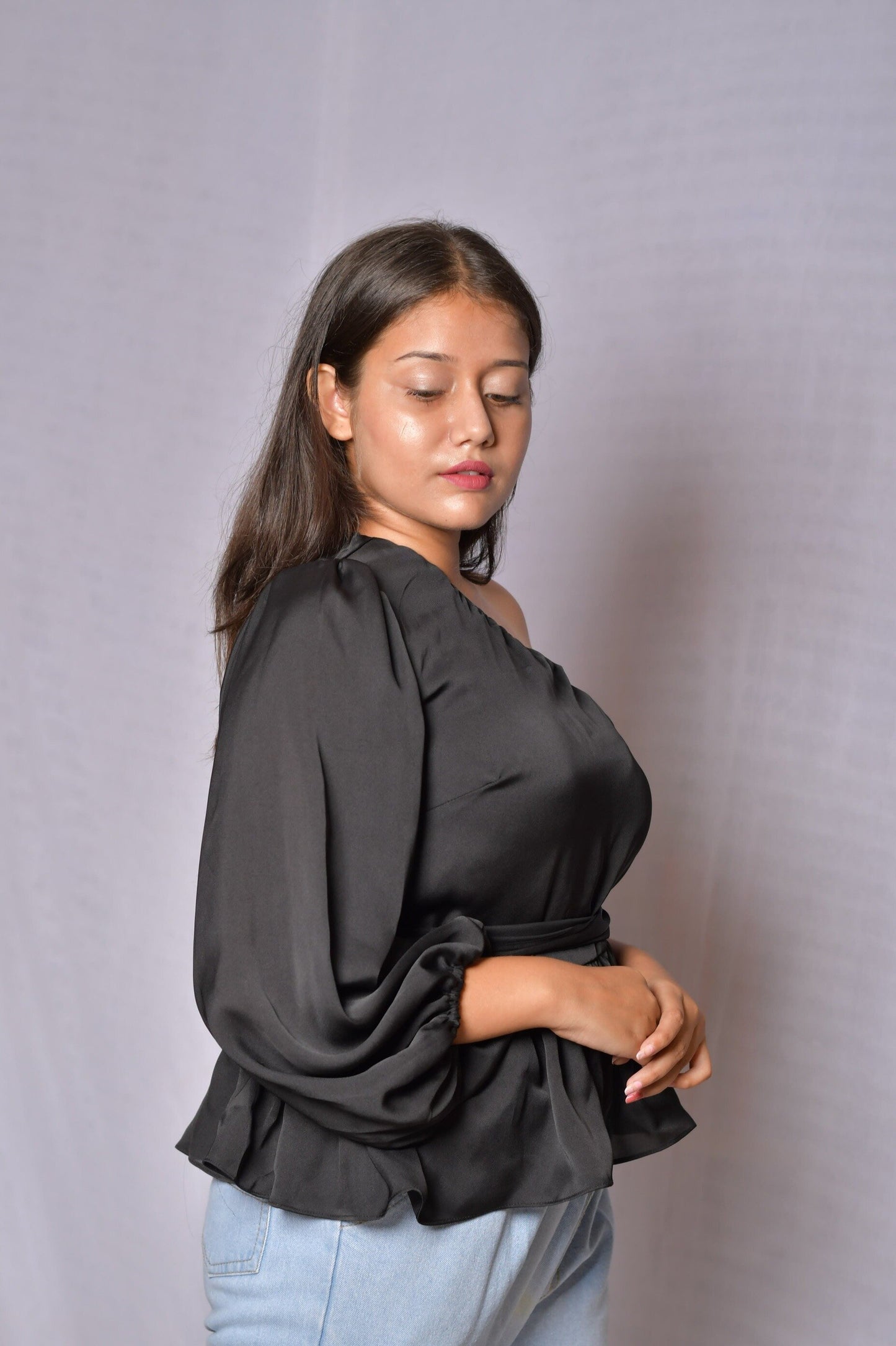 Black One Shoulder Top