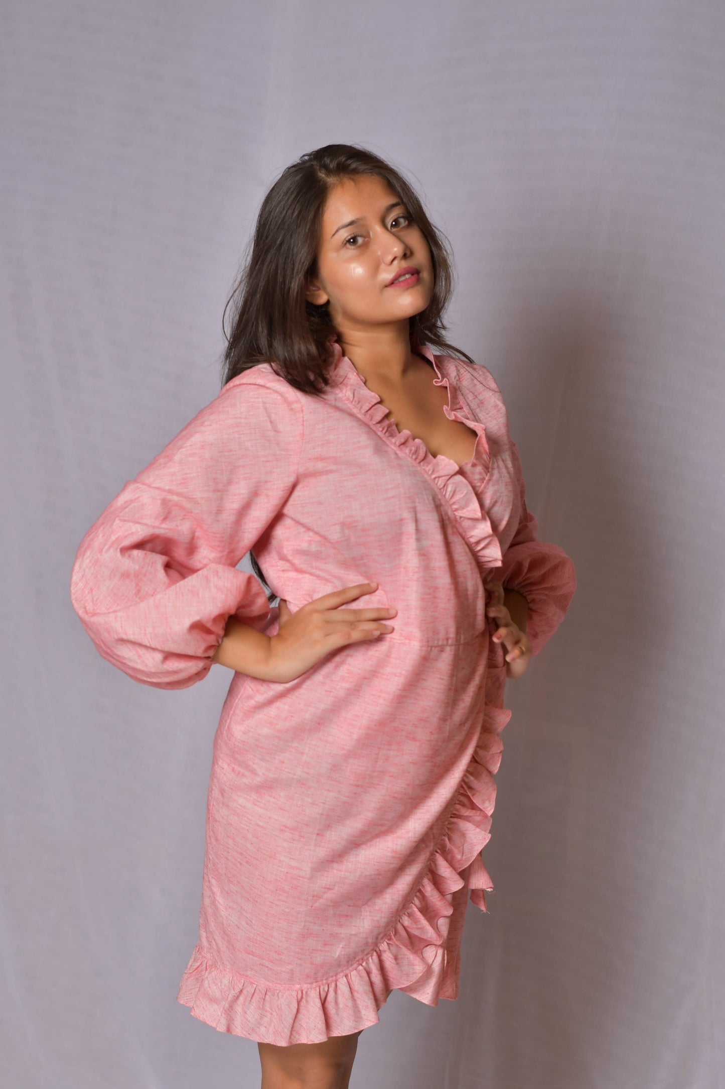 Overlap Cotton Dress