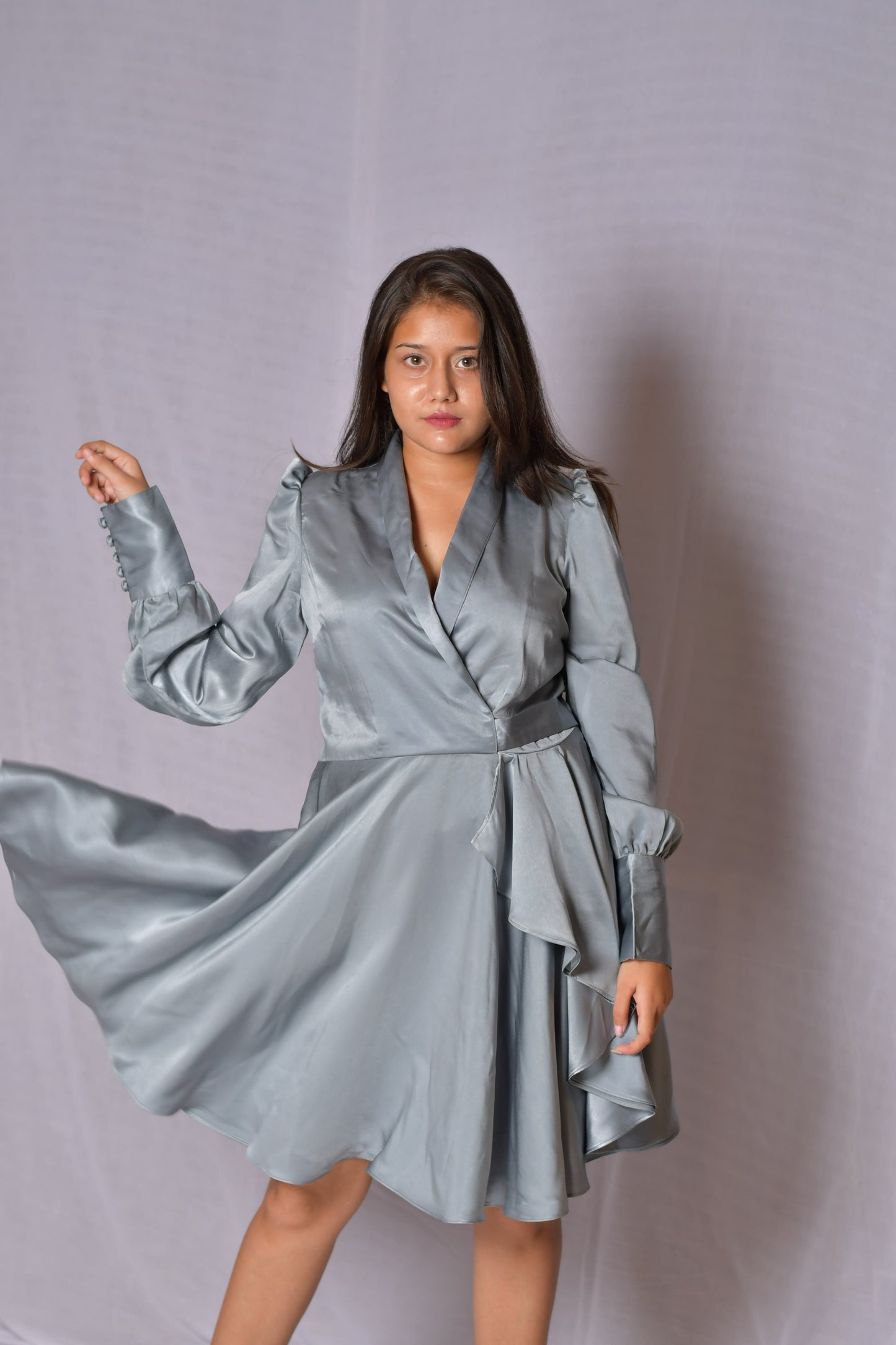 Grey Flared Dress