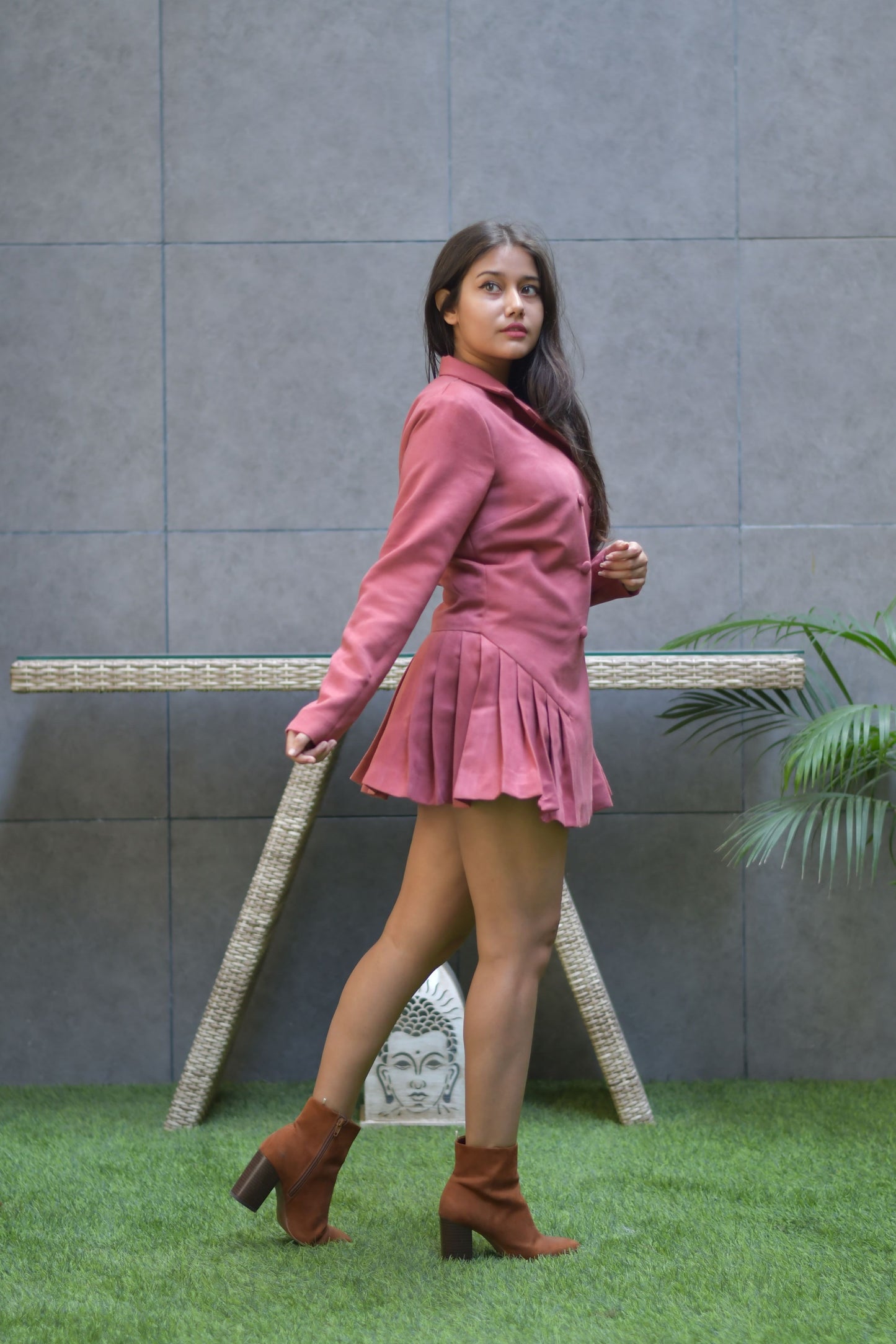 Suede Blazer Dress