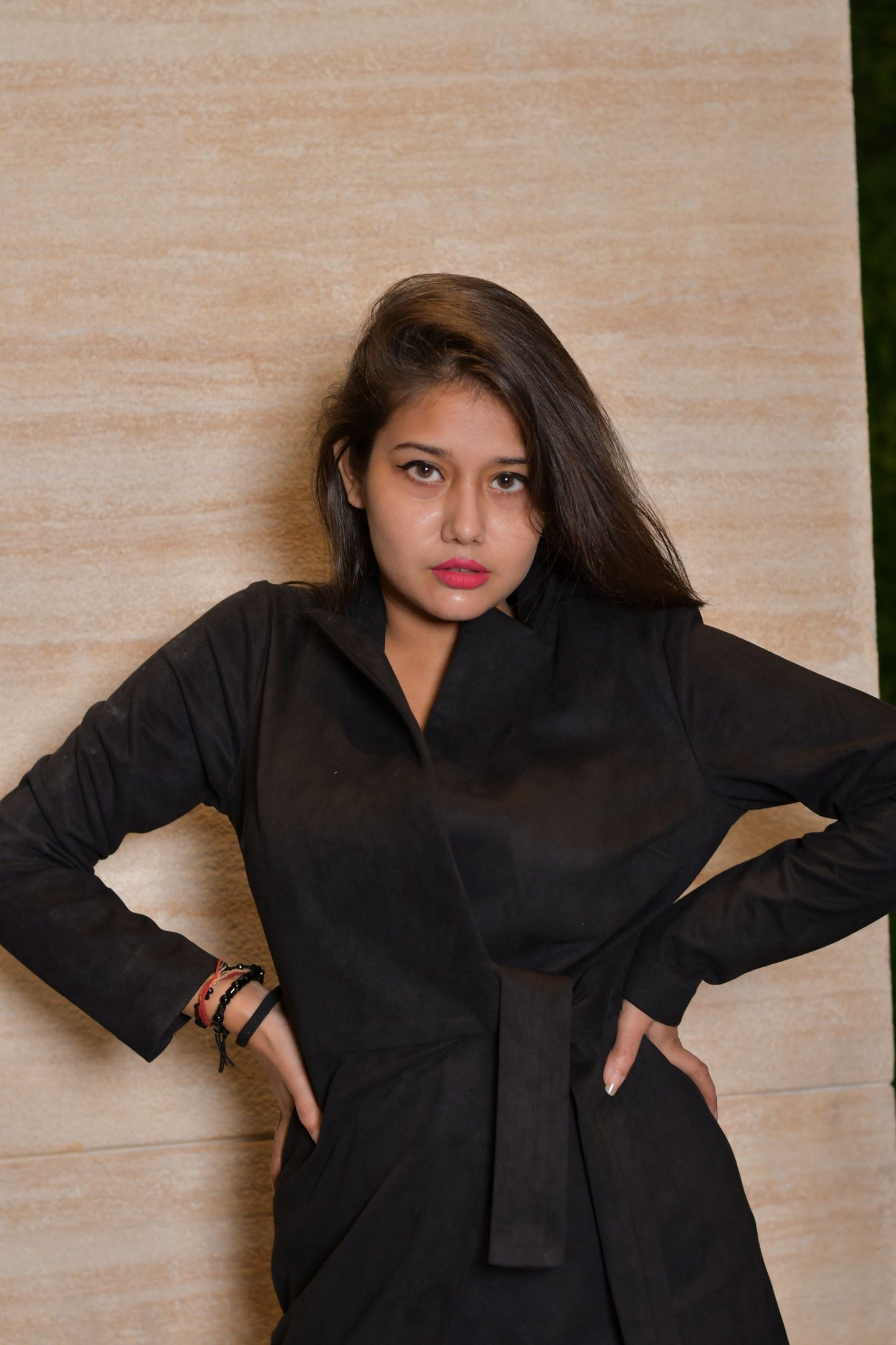 Black Suede Uneven Jacket
