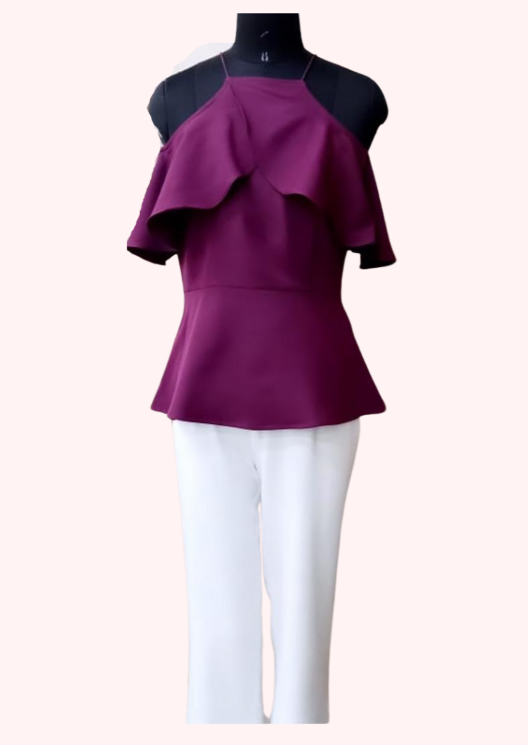 Purple & White Co-ord Set