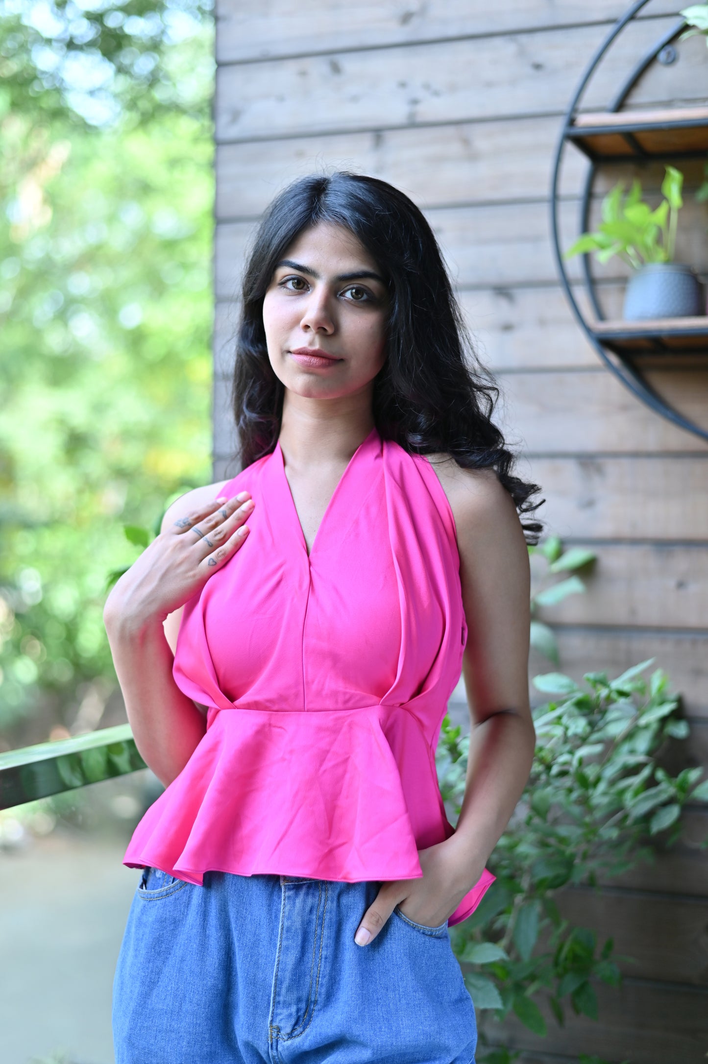 Halter Backless Hot Pink Top