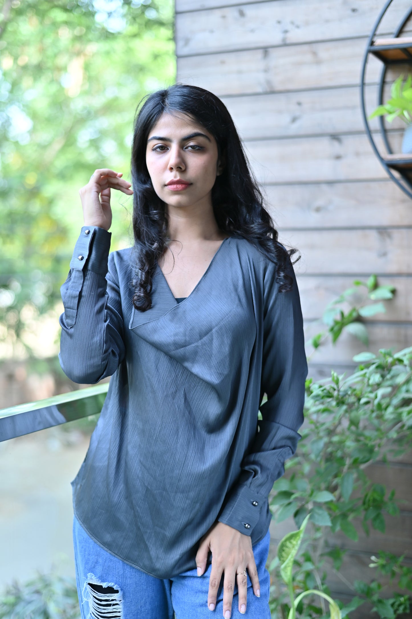 Grey Loose Fit Top