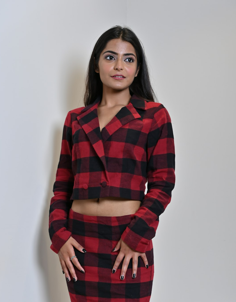 Checks Red And Black Coord Set