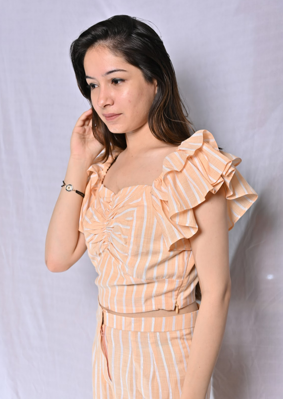 Peach Draped Co-ord Set