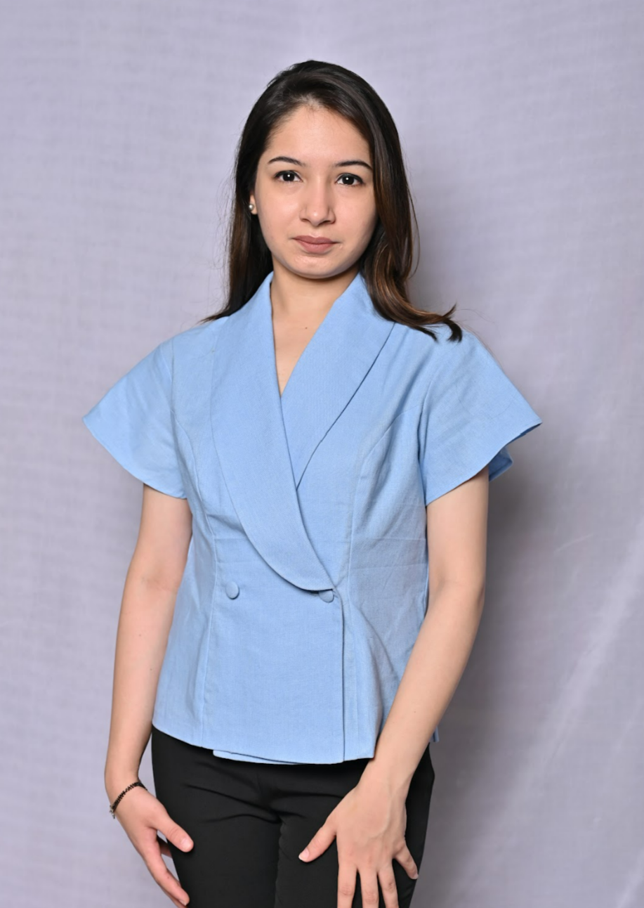 Linen Sky Blue Top