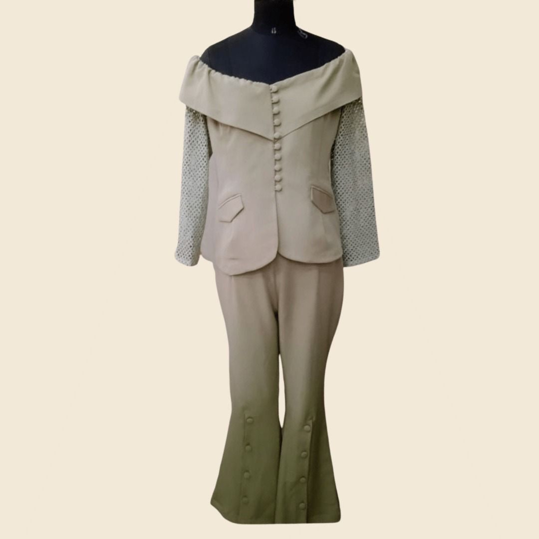 Olive Green with lace Co-ord Set