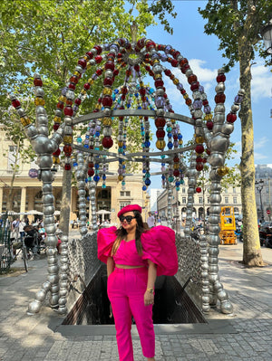 Hot Pink Sleeves Co-ord Set
