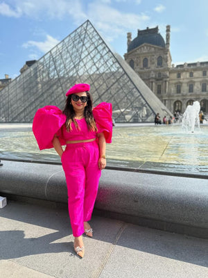 Hot Pink Sleeves Co-ord Set