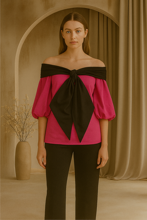 Hot Pink and Black Top