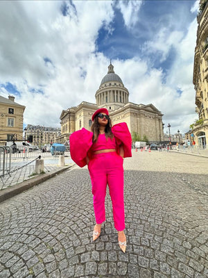 Hot Pink Sleeves Co-ord Set