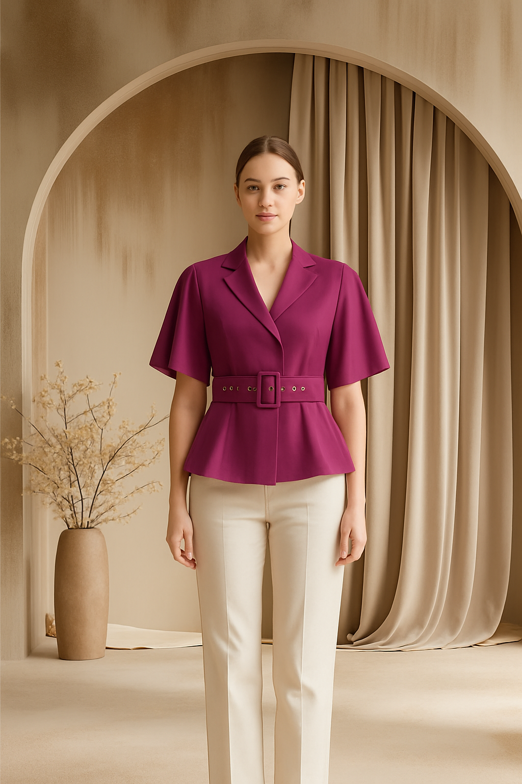 Mulberry Belt Top
