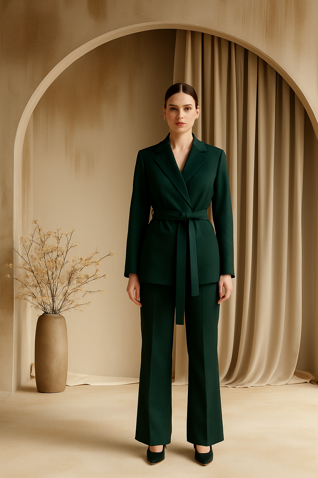Bottle Green Blazer Co-ord Set