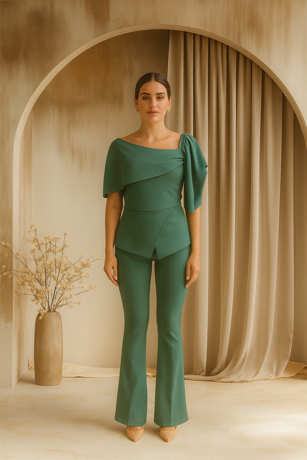 Teal Double Layer Co-ord Set