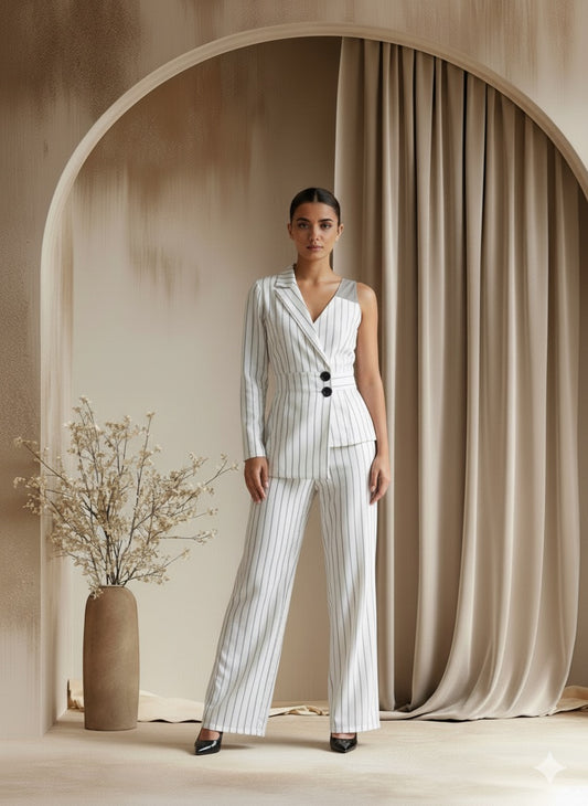 White and Black Jumpsuit