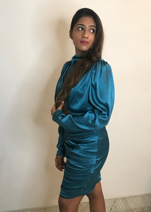 Blue Draped Dress