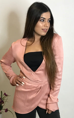 Draped Rose Pink Top