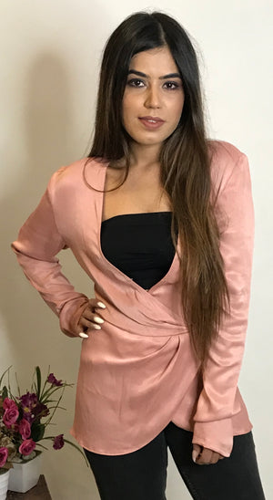 Draped Rose Pink Top