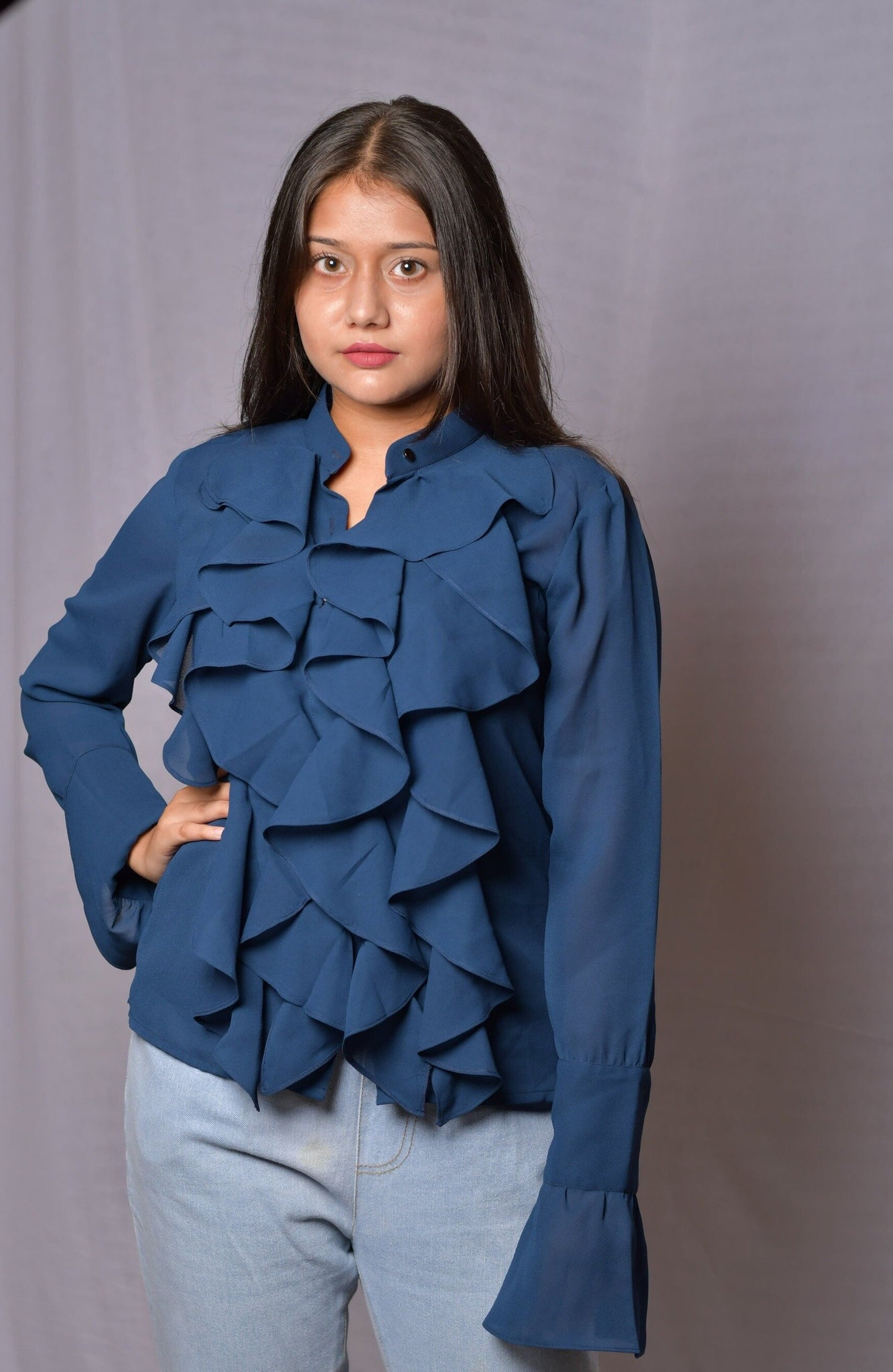 Georgette Ruffle Top