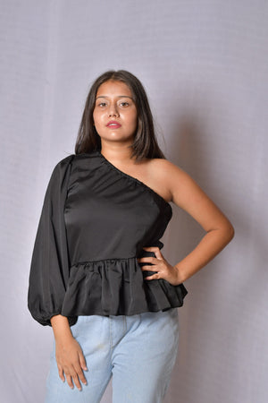 Black One Shoulder Top