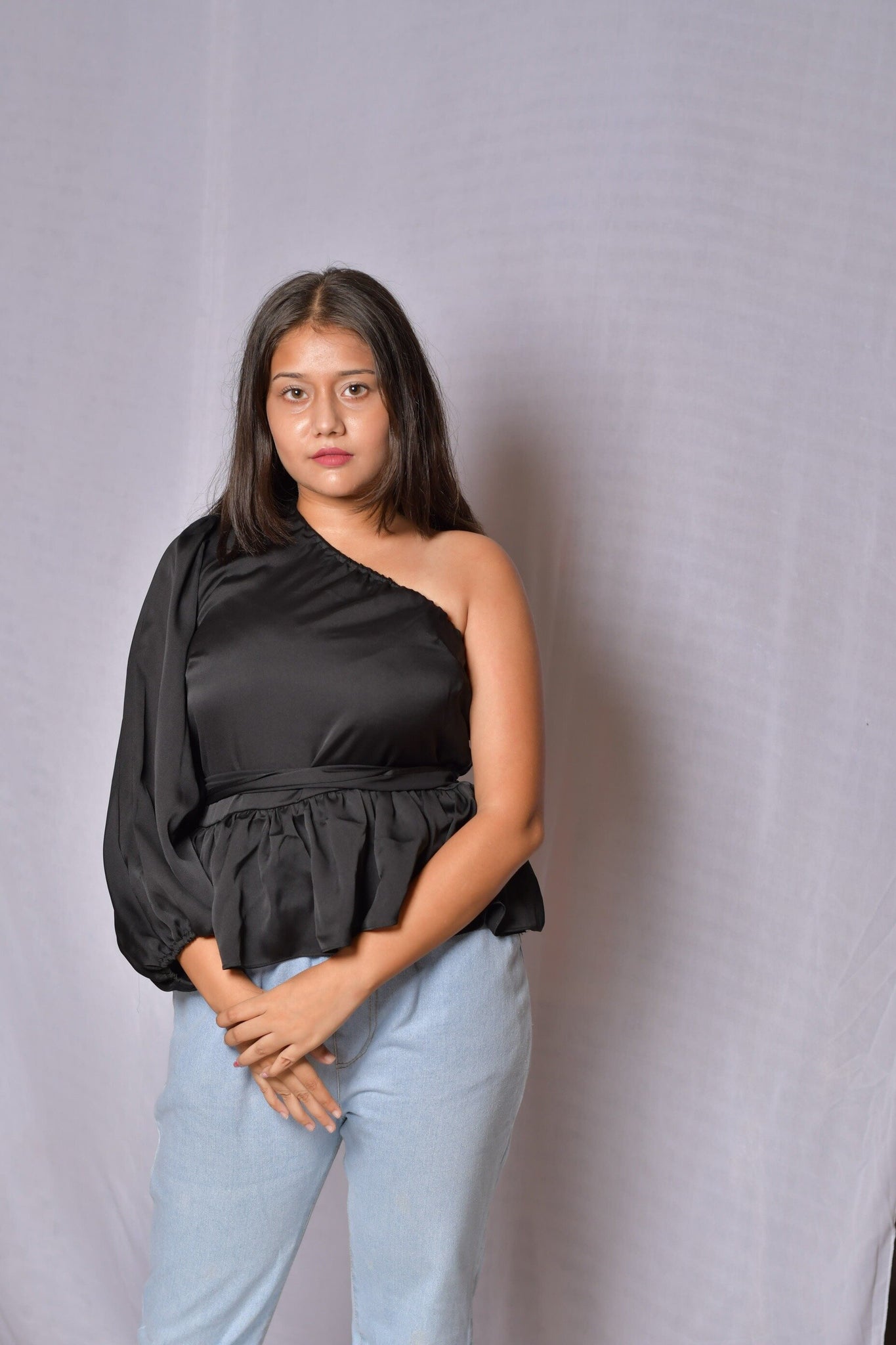 Black One Shoulder Top