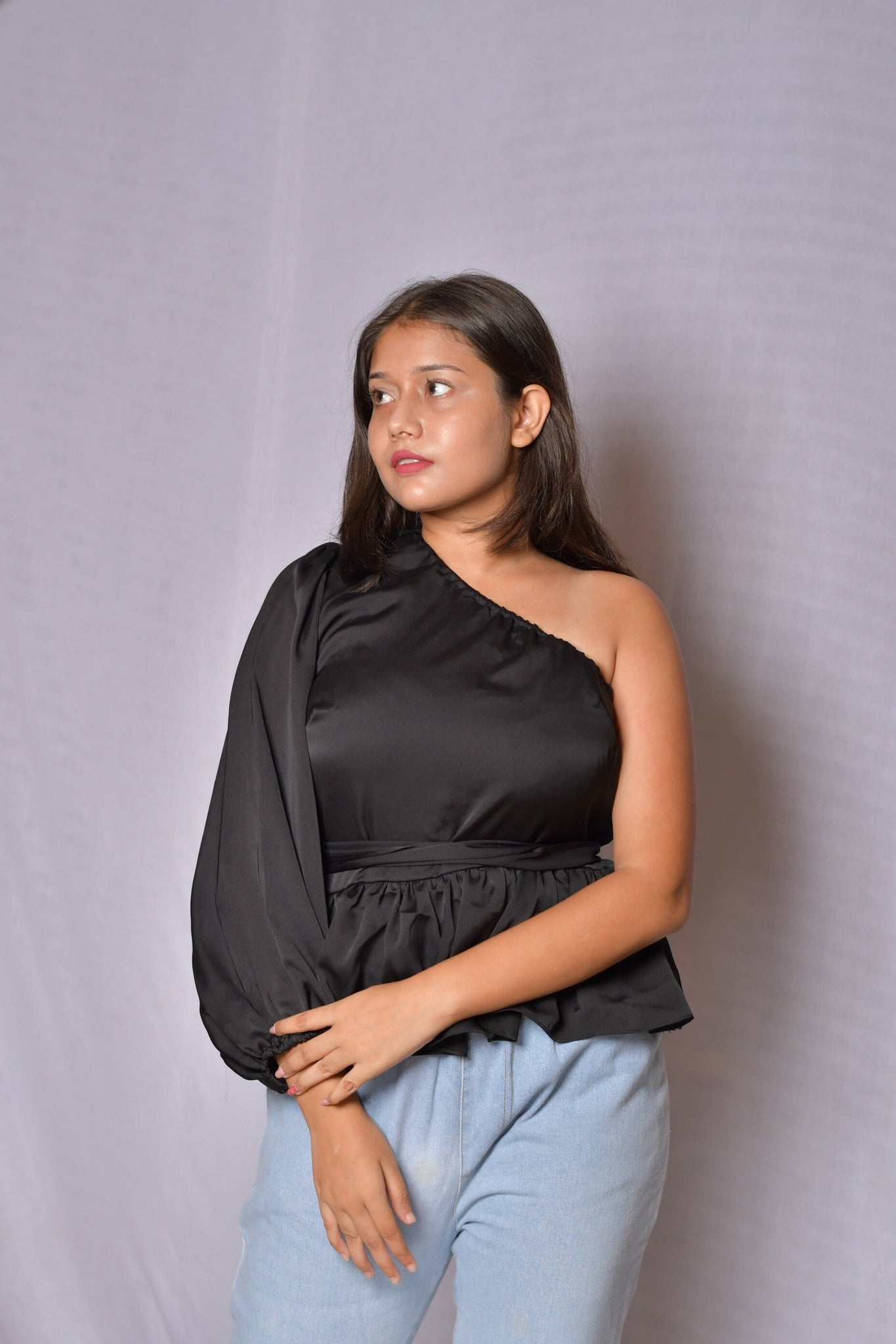 Black One Shoulder Top