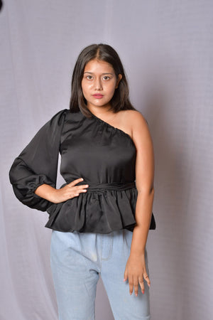 Black One Shoulder Top