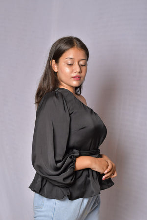 Black One Shoulder Top