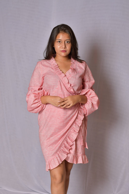 Overlap Cotton Dress