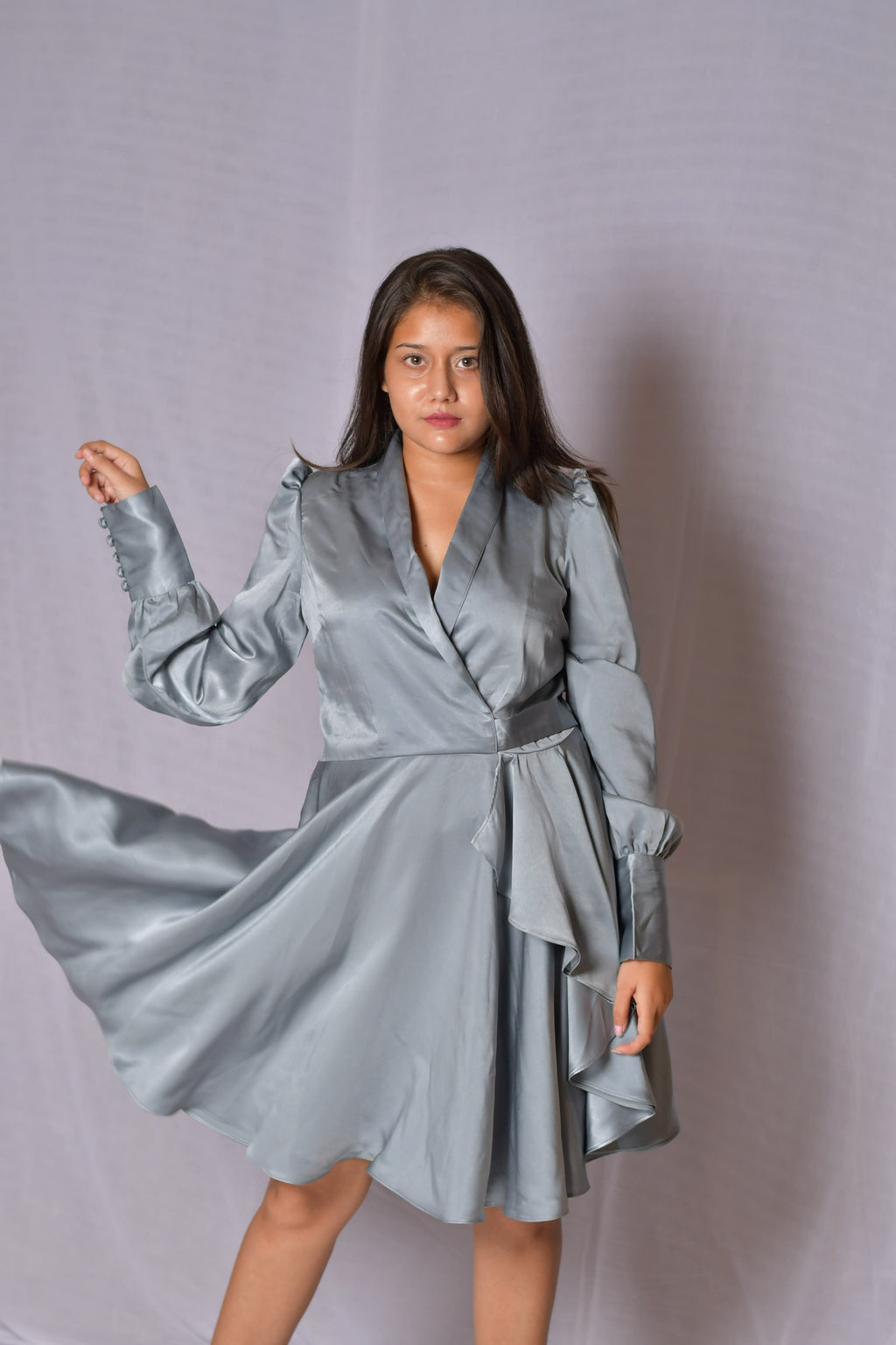 Grey Flared Dress