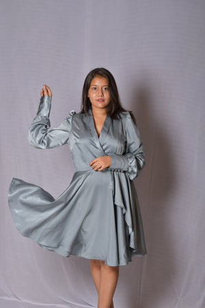 Grey Flared Dress