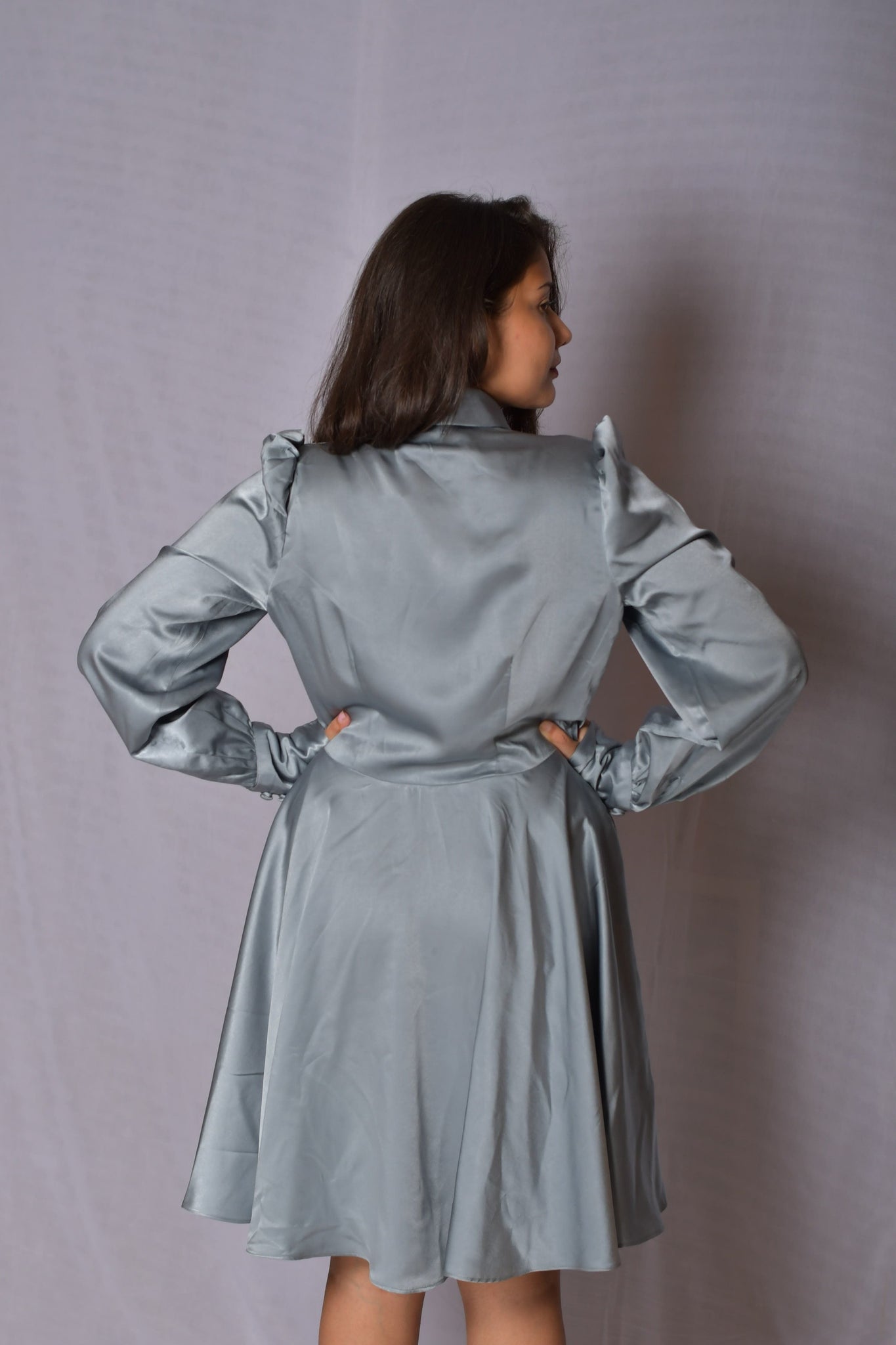 Grey Flared Dress