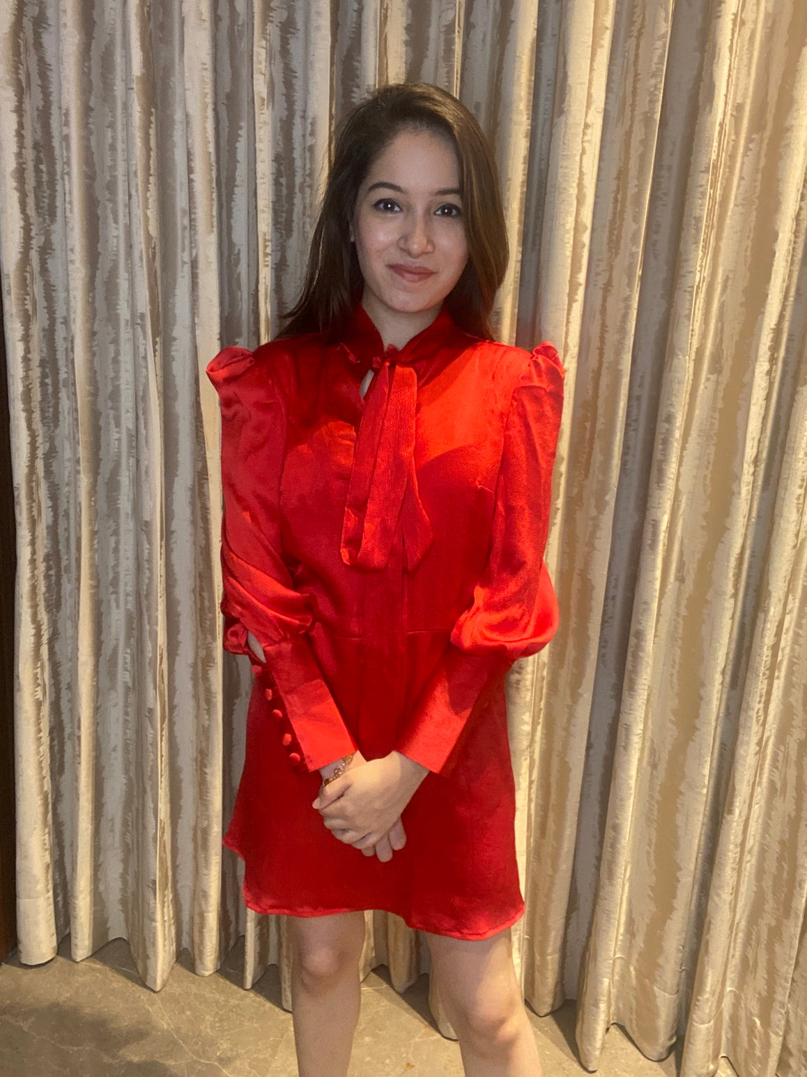 Red Satin Dress