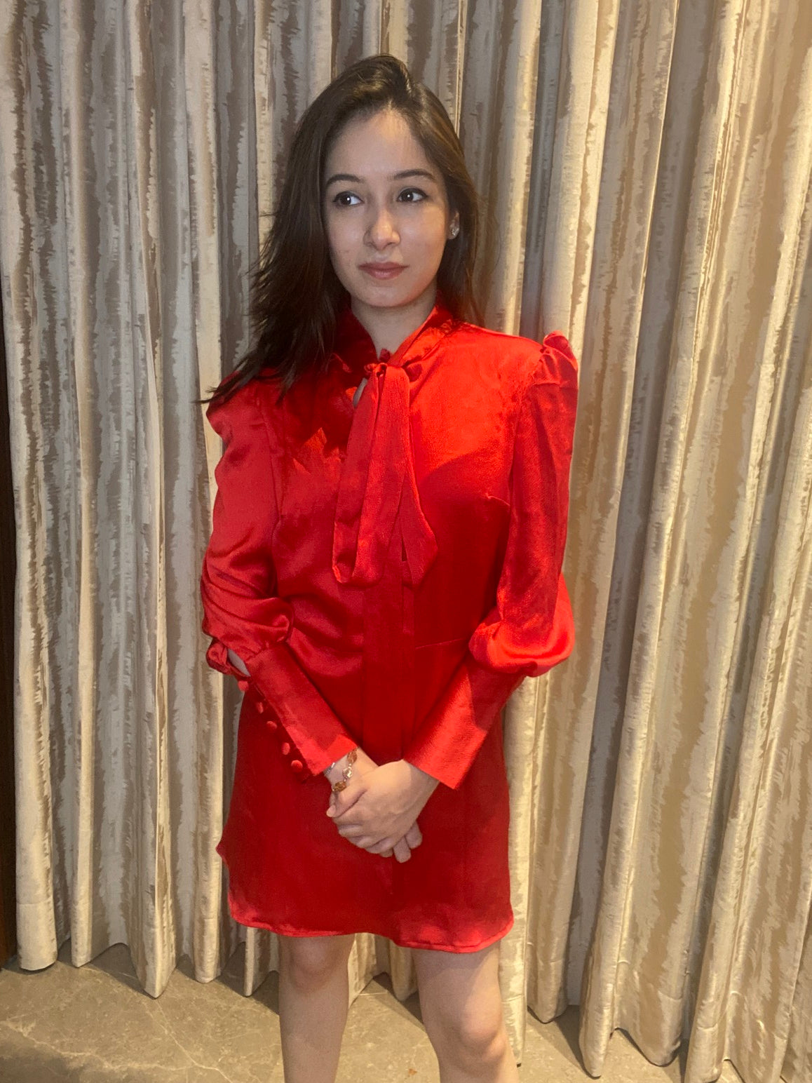 Red Satin Dress