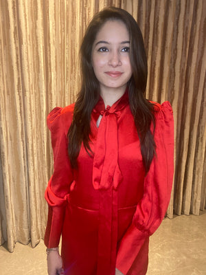 Red Satin Dress