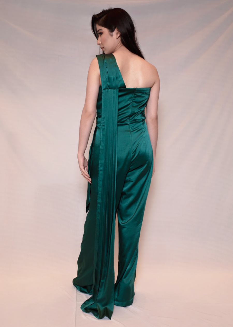 Draped Green Jumpsuit