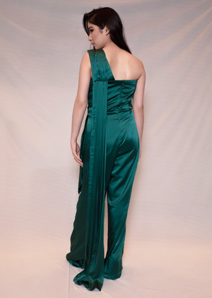 Draped Green Jumpsuit