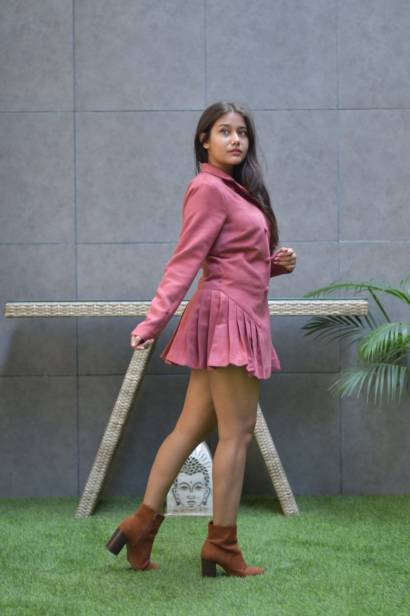 Suede Blazer Dress