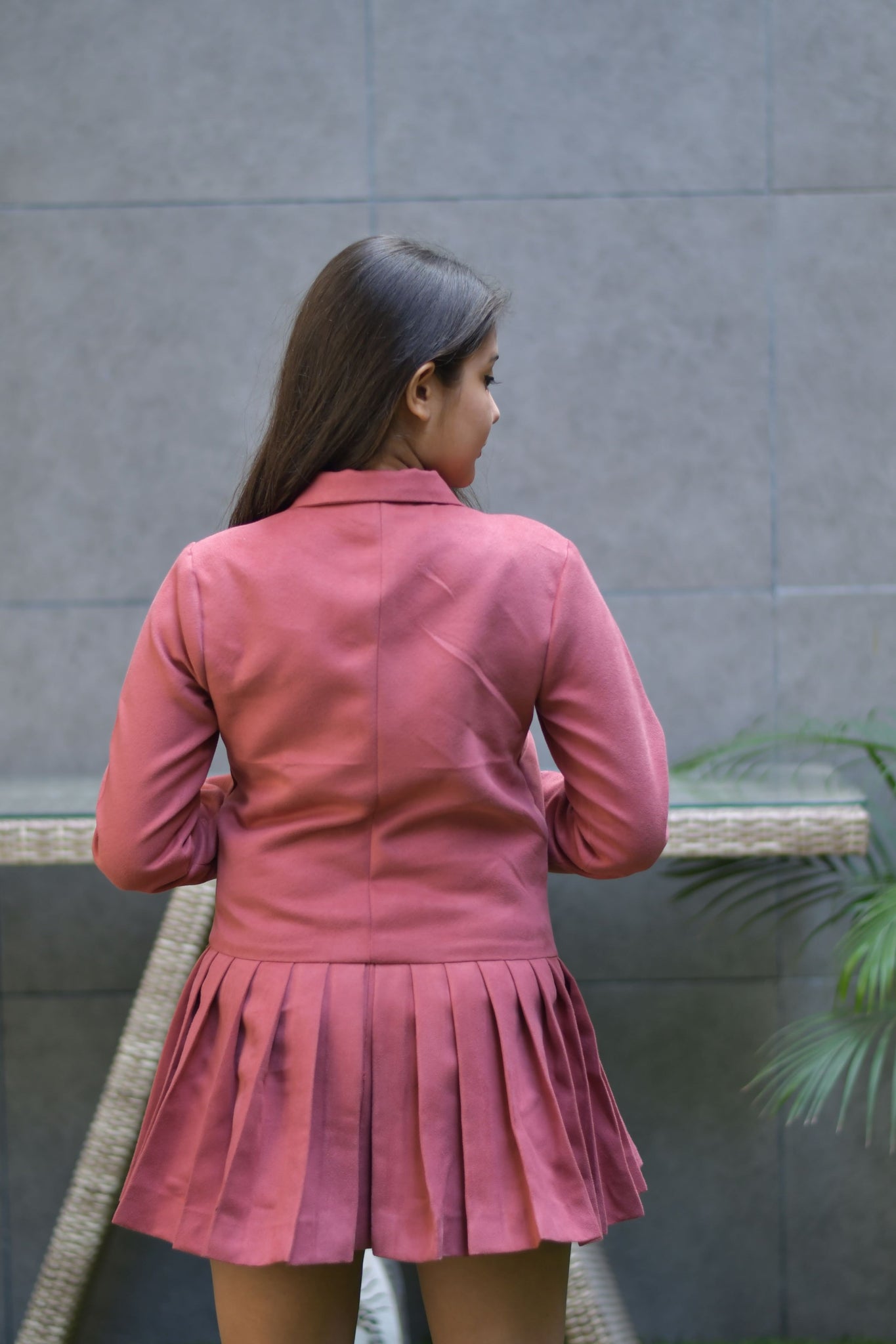 Suede Blazer Dress