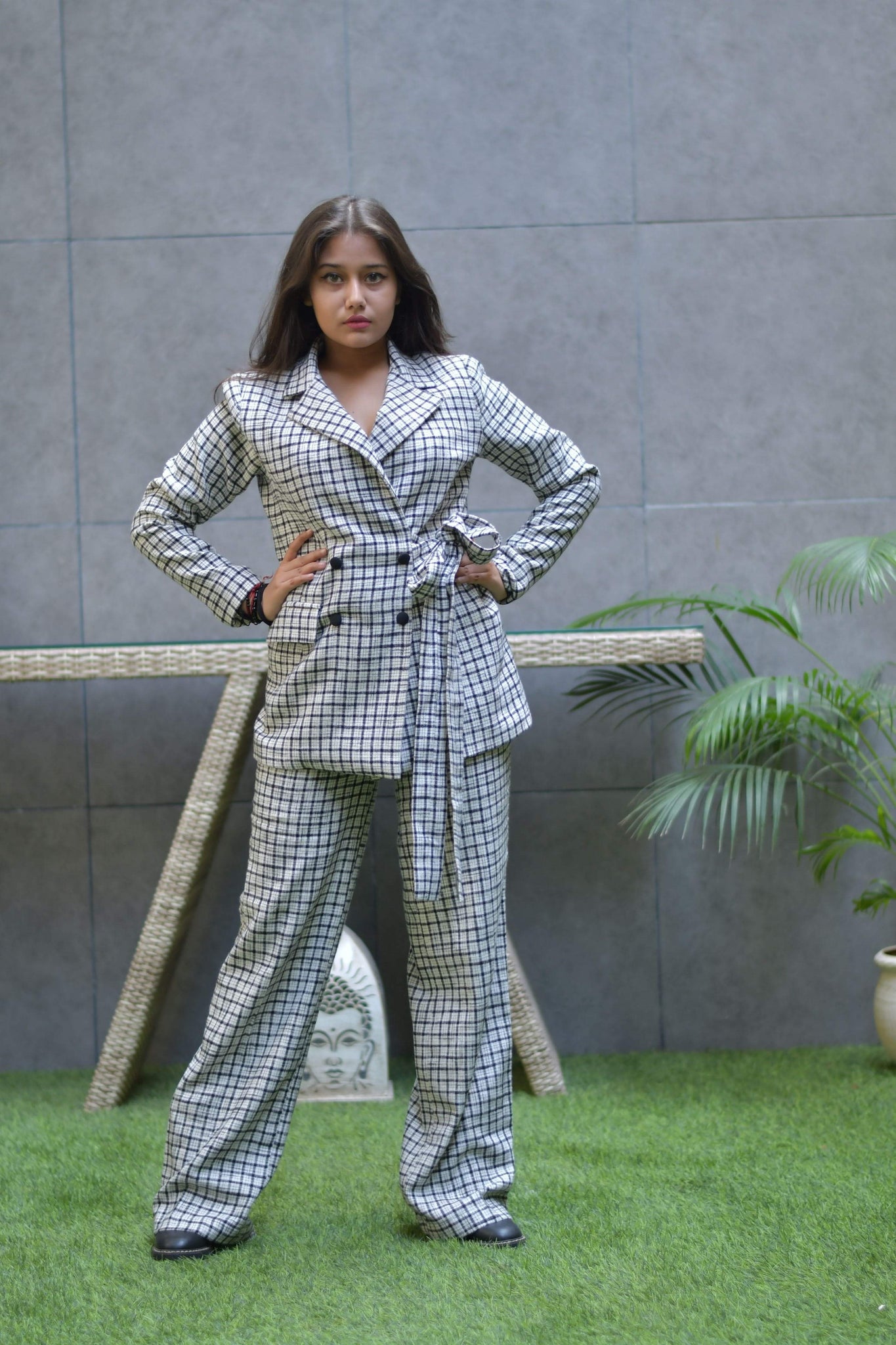 Black and White Tweed Set