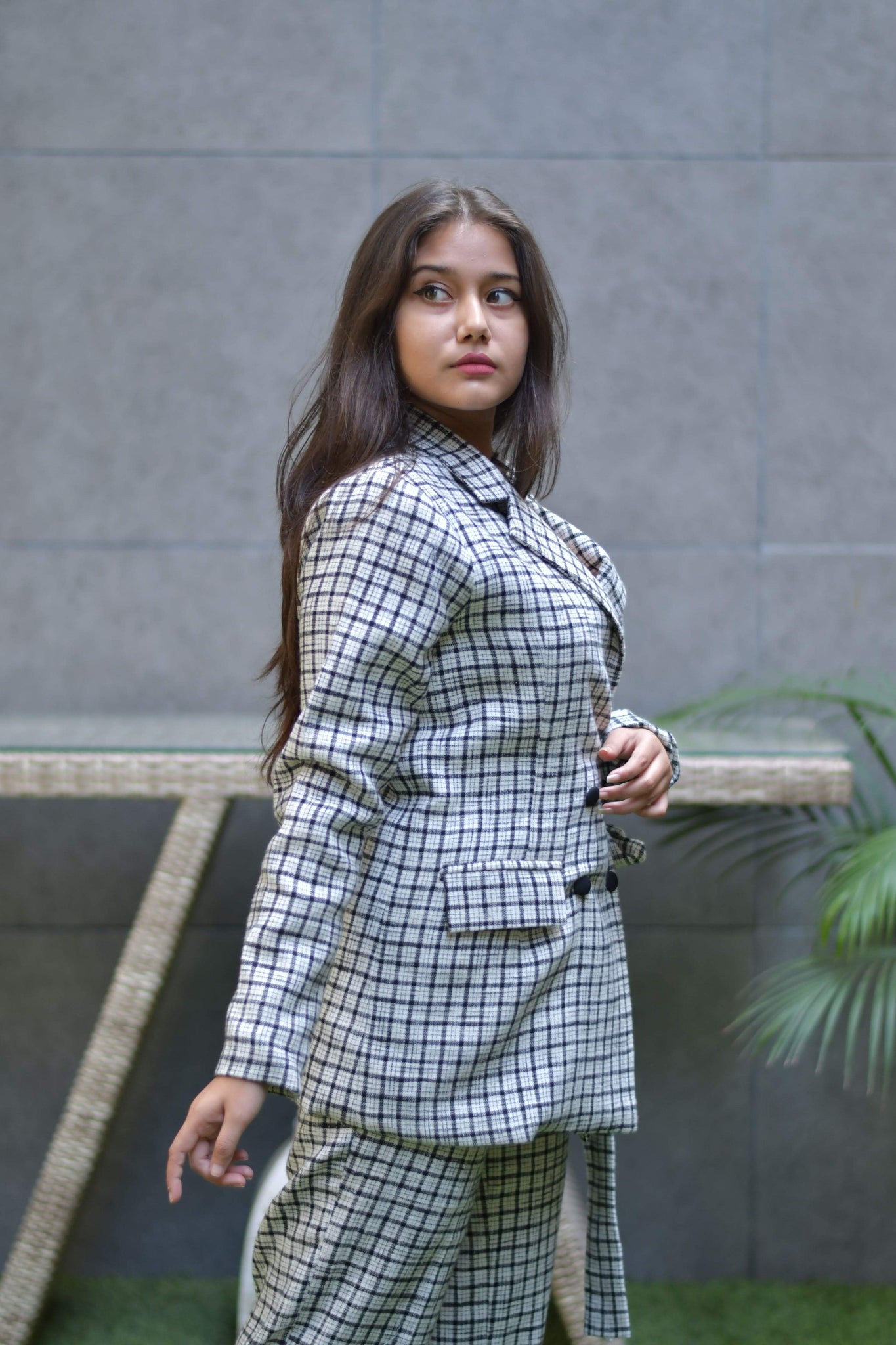 Black and White Tweed Set