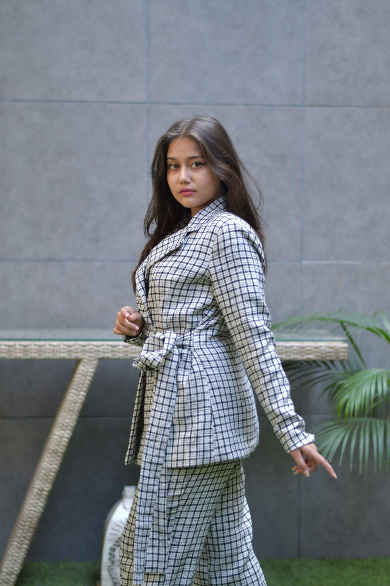 Black and White Tweed Set