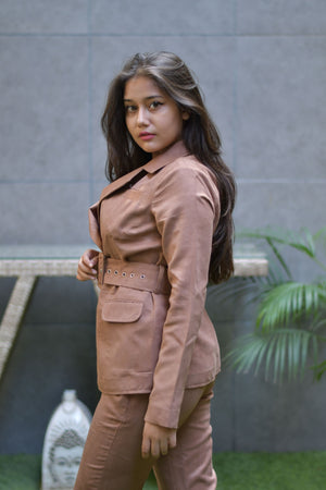 Brown Suede Coord set