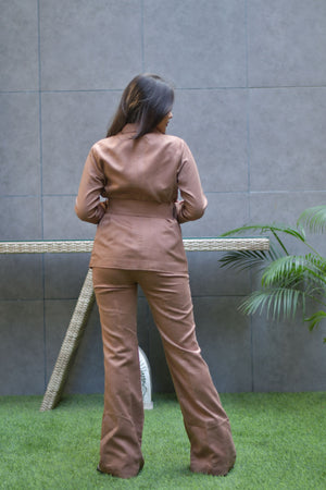 Brown Suede Coord set
