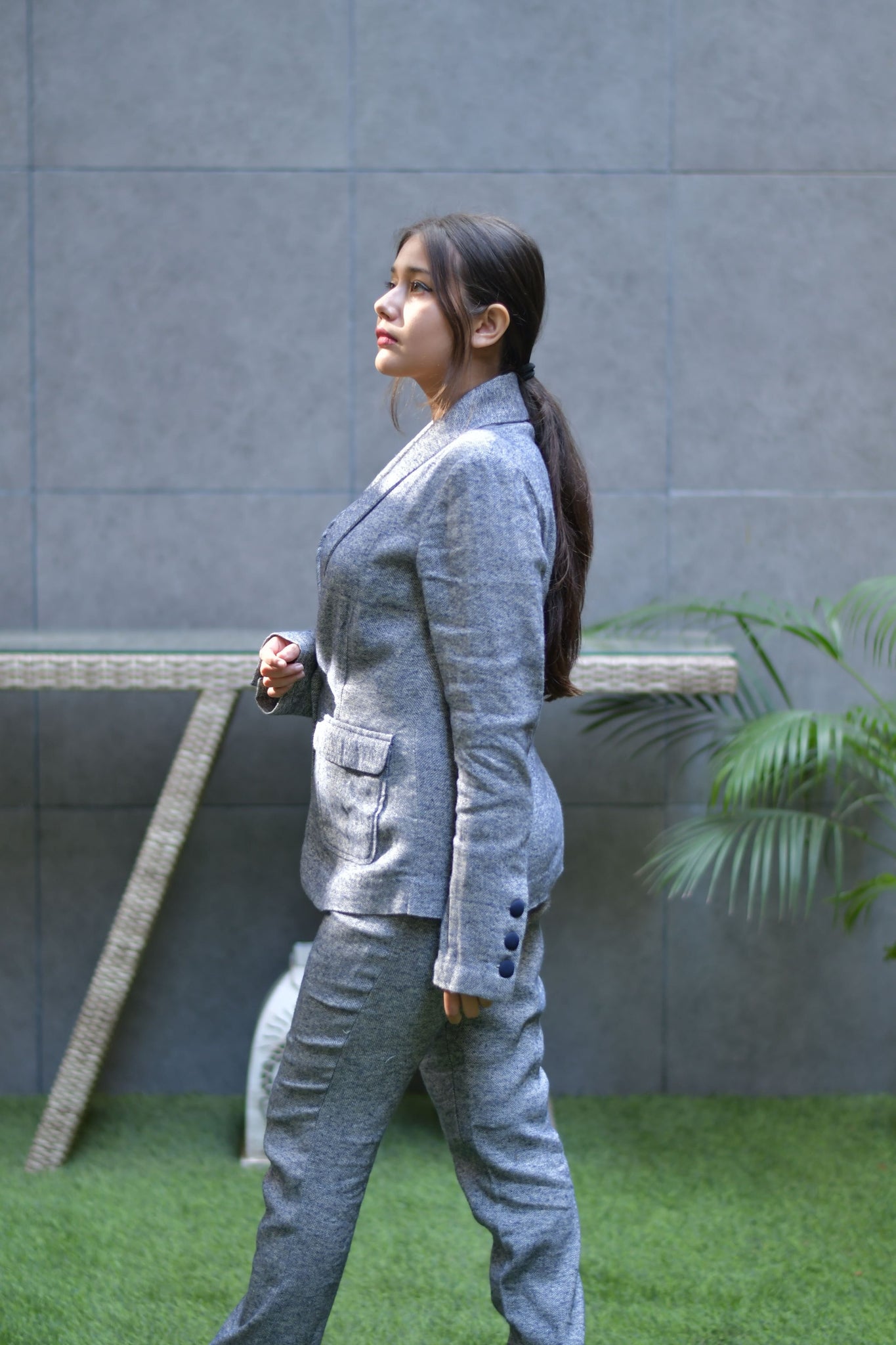 Woollen Blue Coord Set