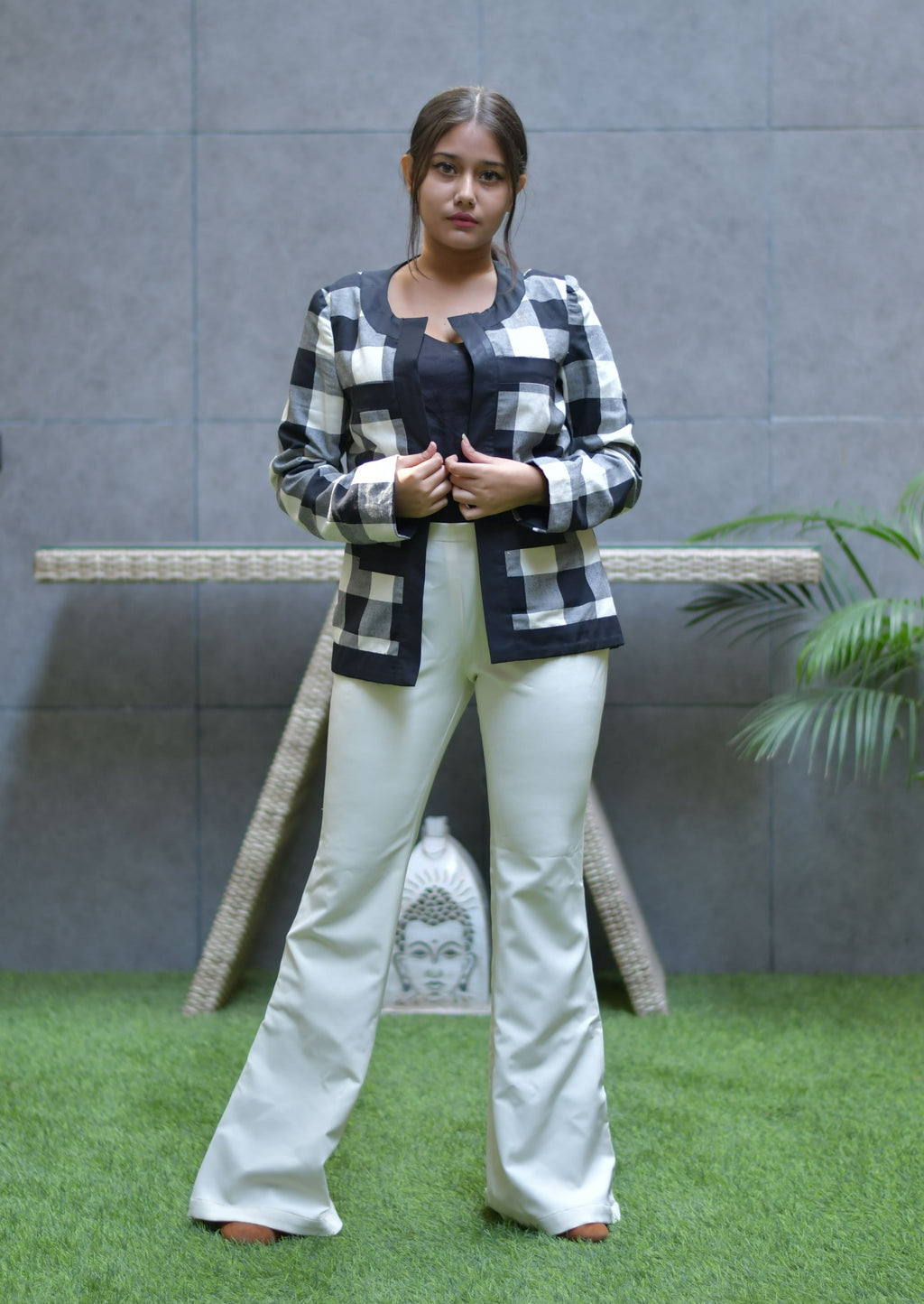 Checks Blazer Black & White