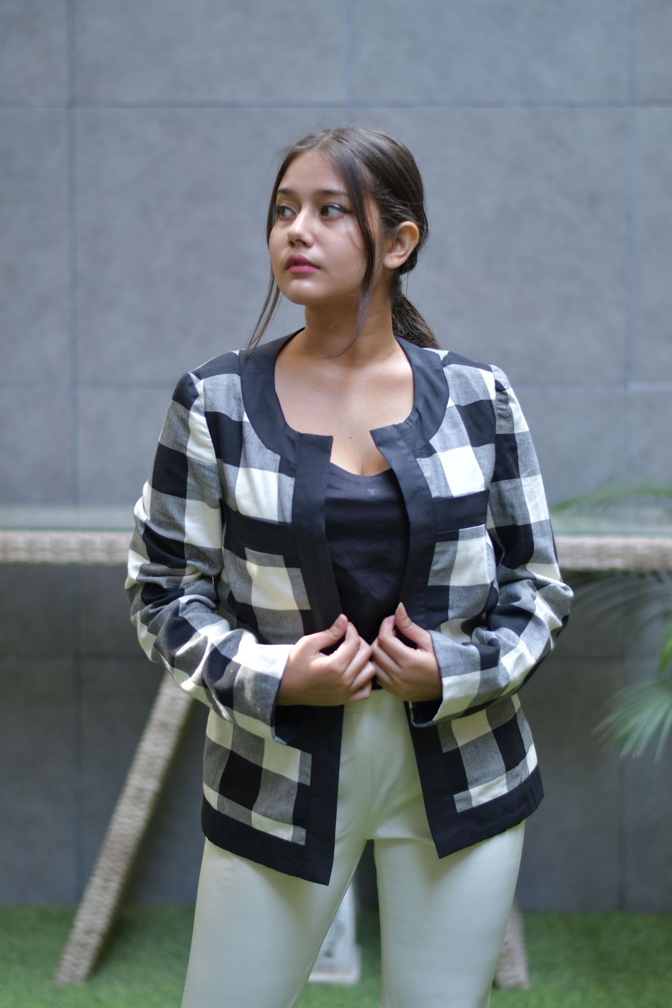 Checks Blazer Black & White